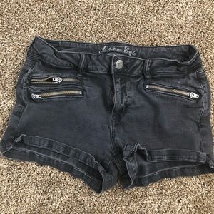 American Eagle Black Super stretch jean shorts